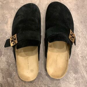 Tory Burch black suede mules